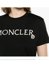 Embroidered Logo Cotton Short Sleeve T-Shirt Black - MONCLER - BALAAN 6