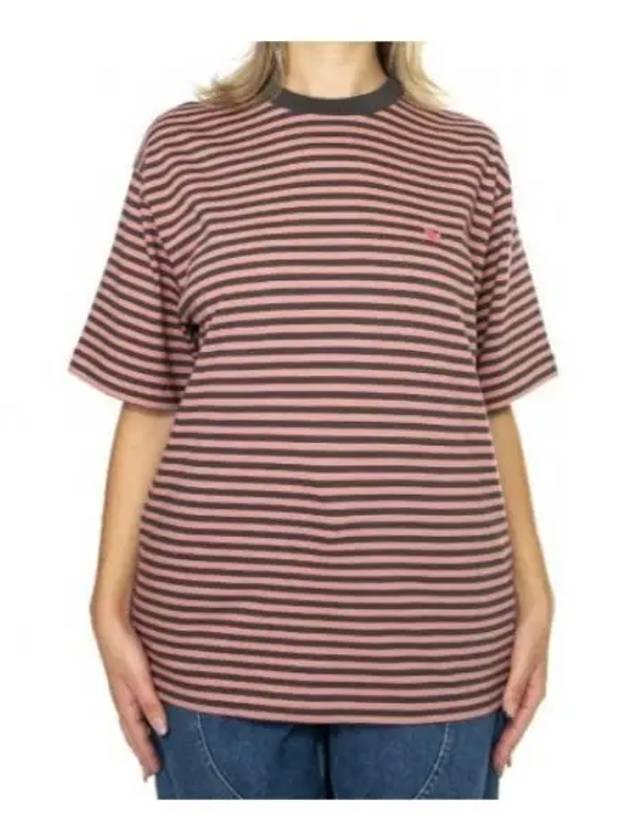 Verner Stripe Short Sleeve T-Shirt Red - CARHARTT WIP - BALAAN 2