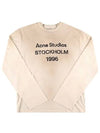 Long Sleeve CL0197 DUSTY WHITE Stockholm Logo Print Tee - ACNE STUDIOS - BALAAN 2