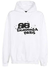 Graffiti Logo Printing Hoodie White - BALENCIAGA - BALAAN 1