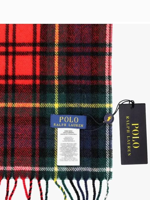 PC0999 600 Pony Recycled Classic Plaid Muffler Scarf - POLO RALPH LAUREN - BALAAN 4