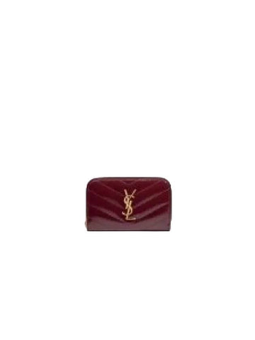 Cassandra Matelasse Patent Leather Half Wallet Red - SAINT LAURENT - BALAAN 1