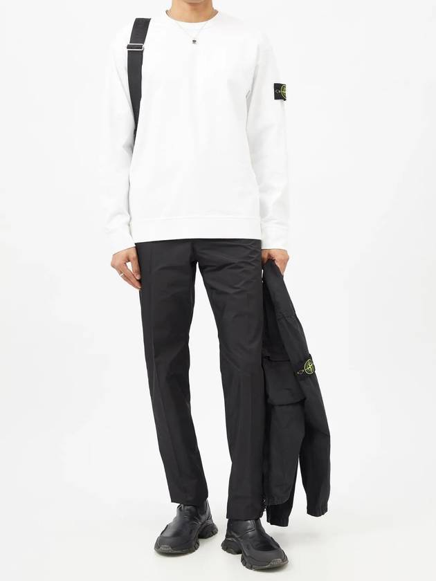 Waffen Patch Garment Dyed Heavy Cotton Sweatshirt White - STONE ISLAND - BALAAN 4