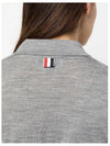 Women's Diagonal Striped Relaxed Fit Wool Polo Shirt Light Grey - THOM BROWNE - BALAAN 4