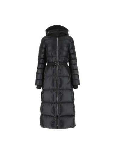 Contrast Hooded Down Long Padding Black - BURBERRY - BALAAN 1