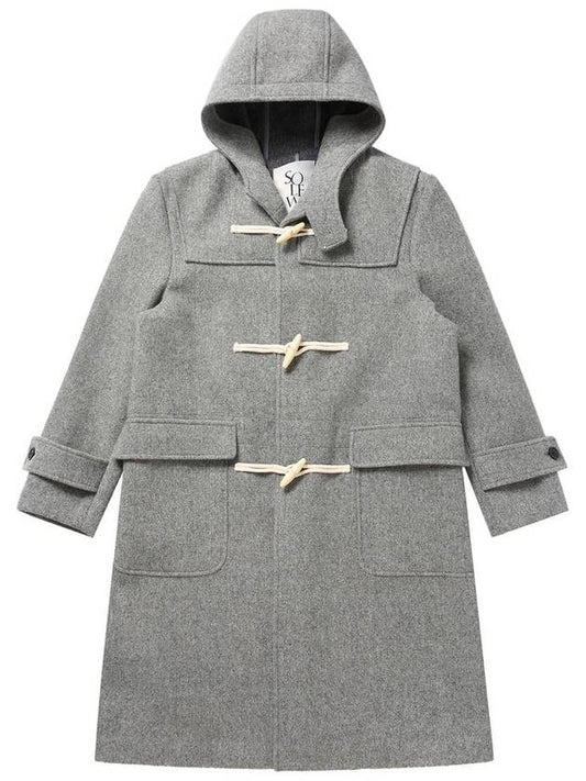 Wool Hooded Duffle Coat Grey - SOLEW - BALAAN 2