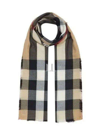 Lightweight Check Cashmere Scarf Beige - BURBERRY - BALAAN 2