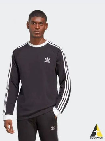 3 Stripe Long Sleeve Tee BLACK - ADIDAS - BALAAN 1