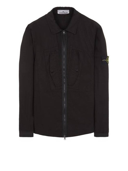 Heavy Duty Cotton Ripstop Over Long Sleeve Shirt Black - STONE ISLAND - BALAAN 2