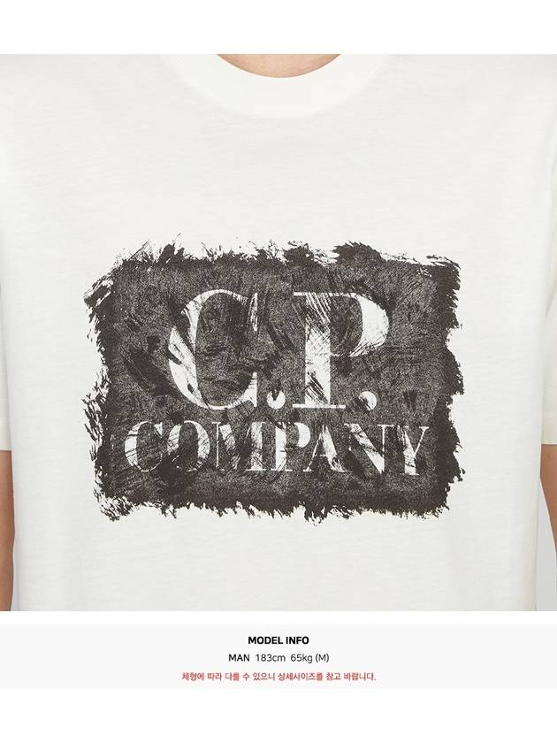 Logo Label Graphic Short Sleeve T-Shirt White - CP COMPANY - BALAAN 9