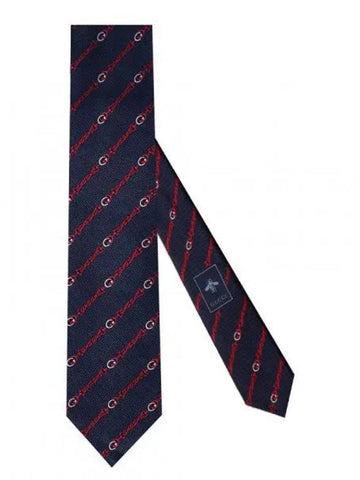 Interlocking Tie 660045 4E002 4174 Navy Red 1211857 - GUCCI - BALAAN 1