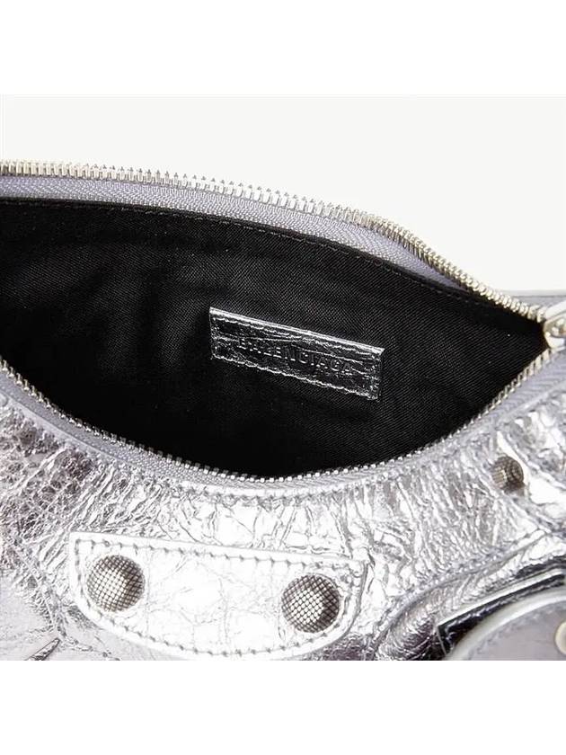 Metallic Le Cagol XS Lambskin Shoulder Bag Silver - BALENCIAGA - BALAAN 4