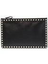 Rockstud Clutch Bag Black - VALENTINO - BALAAN.