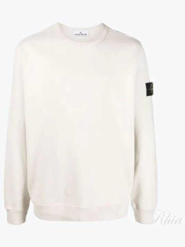 Brushed Cotton Fleece Garment Dyed Crewneck Sweatshirt Stucco - STONE ISLAND - BALAAN 2