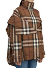 Check Off Shoulder Hooded Jacket Brown - BURBERRY - BALAAN 6