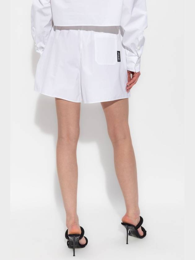 Off-White Cotton Shorts, Women's, White - OFF WHITE - BALAAN 4