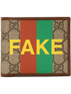 FAKE NOT Supreme Print Coated Canvas BeFold Wallet - GUCCI - BALAAN 1