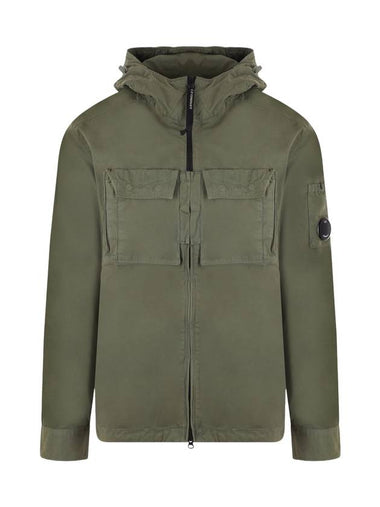 Heavy Poplin Emerized Shirt Hooded Jacket Green - CP COMPANY - BALAAN 1