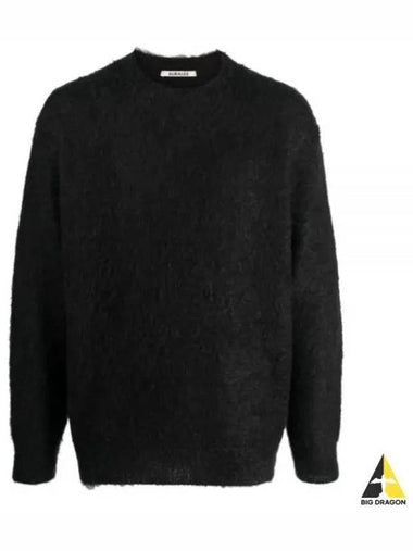 BRUSHED SUPER KID MOHAIR KNIT PO A23AP02KM INKBLACK - AURALEE - BALAAN 1