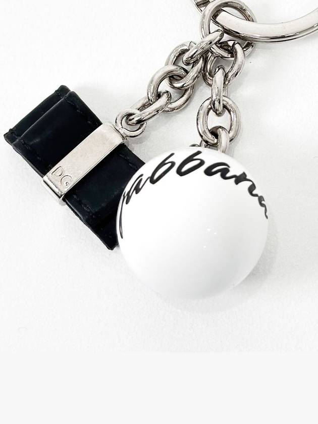 OS DG ping pong ball leather point lettering logo keyring - DOLCE&GABBANA - BALAAN 3