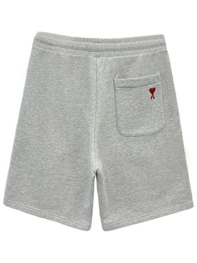 Organic Cotton Fleece Shorts Heather Ash Grey - AMI - BALAAN 3