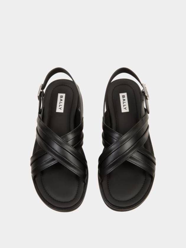 Cross Strap Sandals Black - BALLY - BALAAN 4