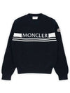 Kids Lettering Logo Embroidery Knit Navy 9C00002 M1367 772 8 10A - MONCLER - BALAAN 2