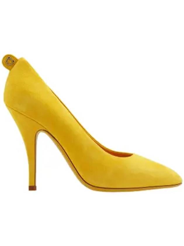 Salvatore Women's Yellow Suede Gancini Pumps Heel Yellow - SALVATORE FERRAGAMO - BALAAN 1