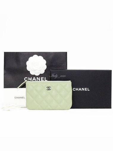 Classic Mini Small Pouch Lambskin Mint Black A82365 B06311 NS844 - CHANEL - BALAAN 1