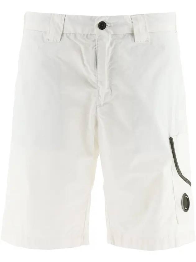 Lens Wappen Cargo Bermuda Shorts White - CP COMPANY - BALAAN 1