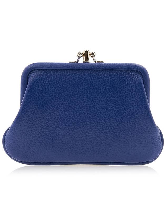 Kiss Lock Leather Coin Purse Blue - VIVIENNE WESTWOOD - BALAAN.