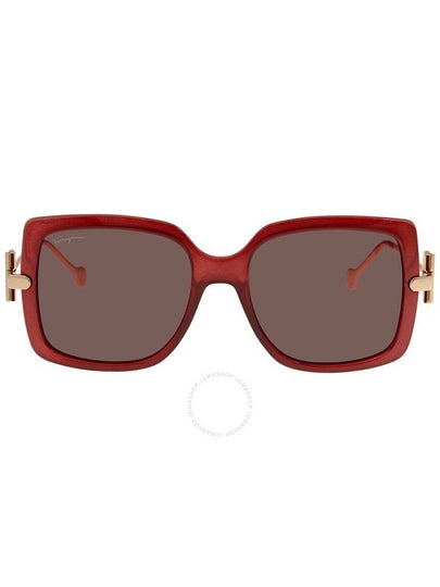 Salvatore Ferragamo Burgundy Square Ladies Sunglasses SF913S 606 55 - SALVATORE FERRAGAMO - BALAAN 2