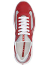 America's Cup Leather Low Top Sneakers Silver Red - PRADA - BALAAN 3