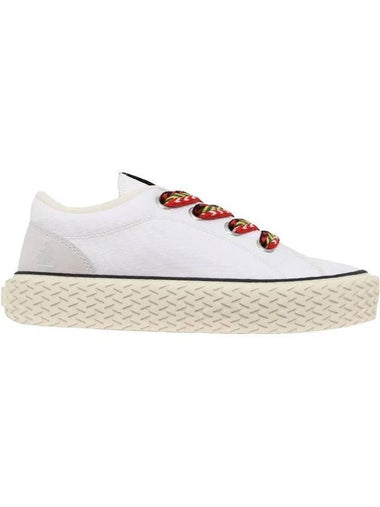 Curbies Cotton Canvas Low Top Sneakers White - LANVIN - BALAAN 1