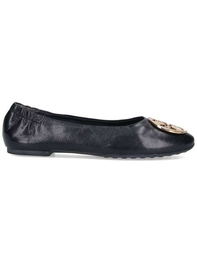 Logo Leather Ballerina Flat Black - TORY BURCH - BALAAN 2