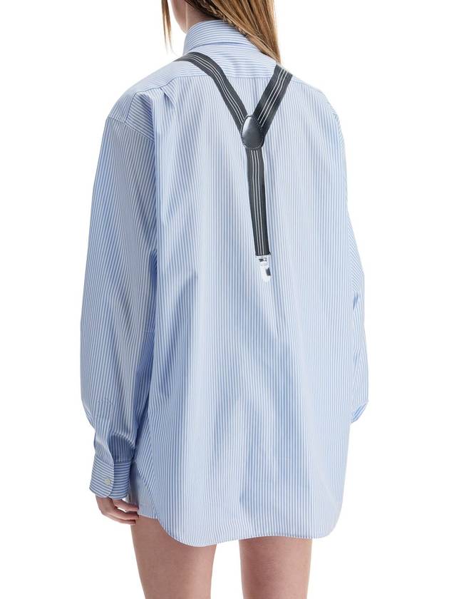 light blue cotton striped shirt with decorative straps - MOSCHINO - BALAAN 3