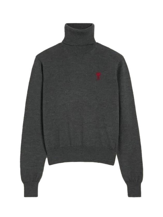 Heart Logo Turtleneck Grey - AMI - BALAAN 3