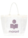 Women's Yenky Glitter Logo Tote Bag White - ISABEL MARANT - BALAAN 2