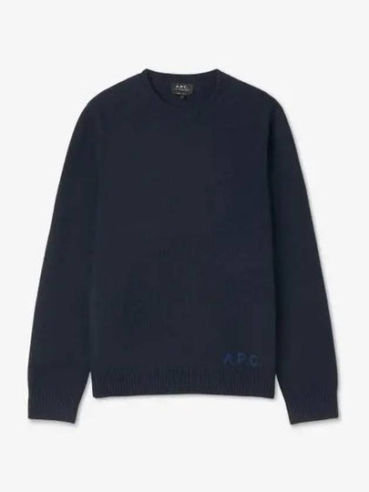 Edward Embroidered Logo Knit Top Navy - A.P.C. - BALAAN 2