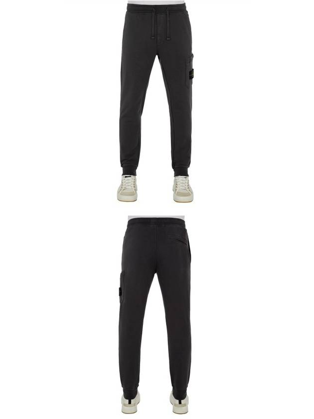 Wappen Patch Cotton Fleece Track Pants Black - STONE ISLAND - BALAAN 5