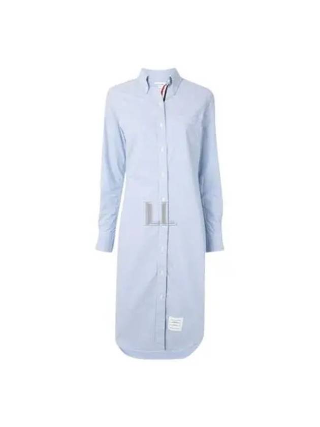 Women's Oxford Classic Shirt Midi Dress Light Blue - THOM BROWNE - BALAAN 2