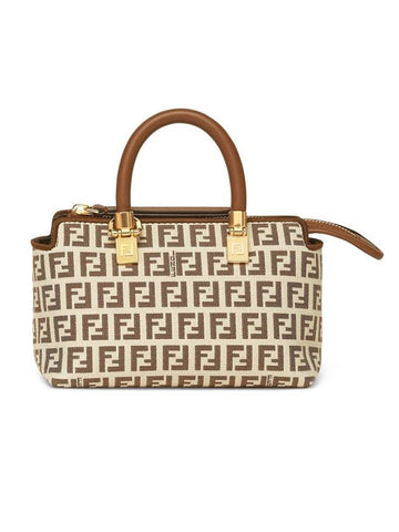 FF Small Fabric Tote Bag Brown - FENDI - BALAAN 1