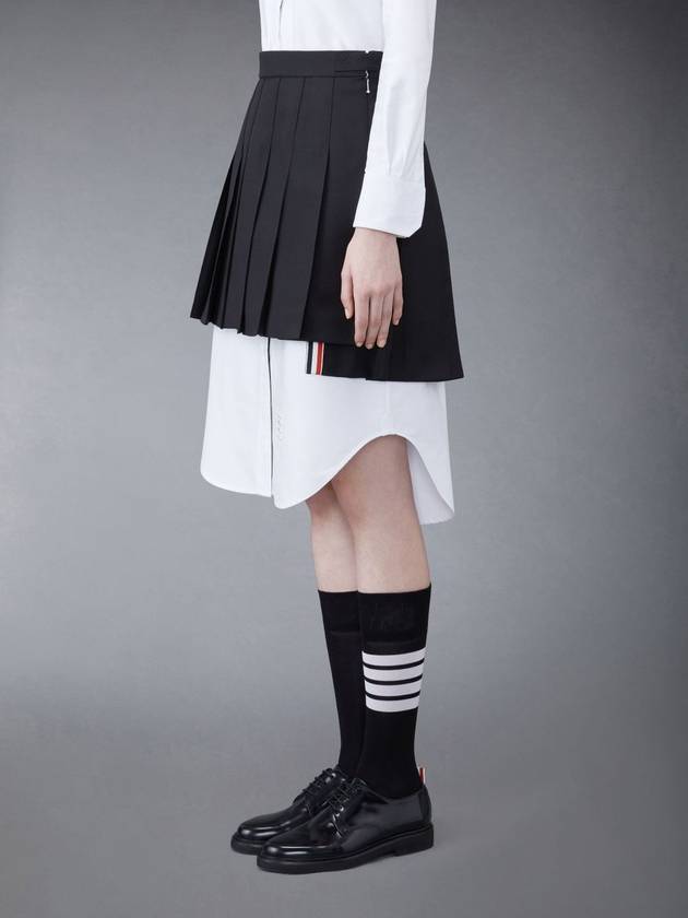 Wool Fresco Pleated Mini Skirt FGC402V 00473 001 - THOM BROWNE - BALAAN 3