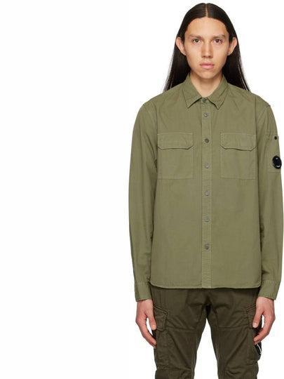 Gabardine Utility Long Sleeve Shirt Bronze Green - CP COMPANY - BALAAN 2