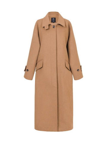 Mars wool hidden button back slit long coat light brown MARS10LB - RAMUSTUDIO - BALAAN 1