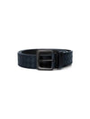 Intrecciato Leather Belt Navy - BOTTEGA VENETA - BALAAN 3