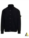 Lambswool Knit Cardigan Black - STONE ISLAND - BALAAN 2