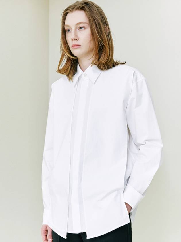 Front layering loose fit shirt white - S SY - BALAAN 1