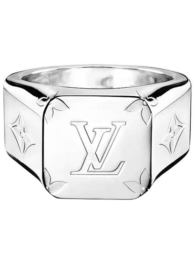 Monogram Signet Ring Silver - LOUIS VUITTON - BALAAN.