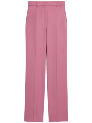 Quasar Wool Crepe Satin Straight Pants Pink - MAX MARA - BALAAN 1